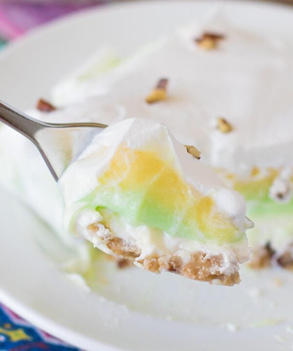 This layered pistachio pudding dessert has also been called Mennonite Pudding. It is always a party favorite recipe!